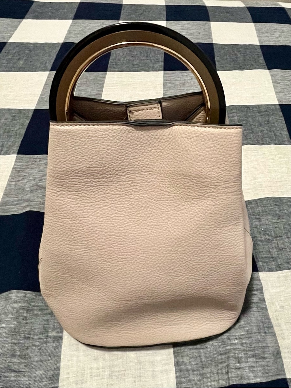 Women's Pebbled Leather Top-Handle Bag in Light Blush